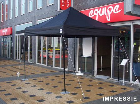 Partytent, rood en zwart - 3x3 meter = 9 m2