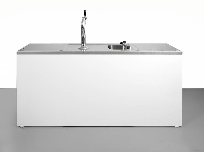 bar met voorzetmeubel, wit hpl