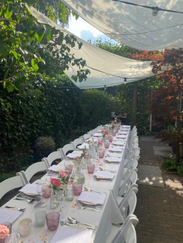 wedding chair - witte klapstoel <br> met skai kussentje